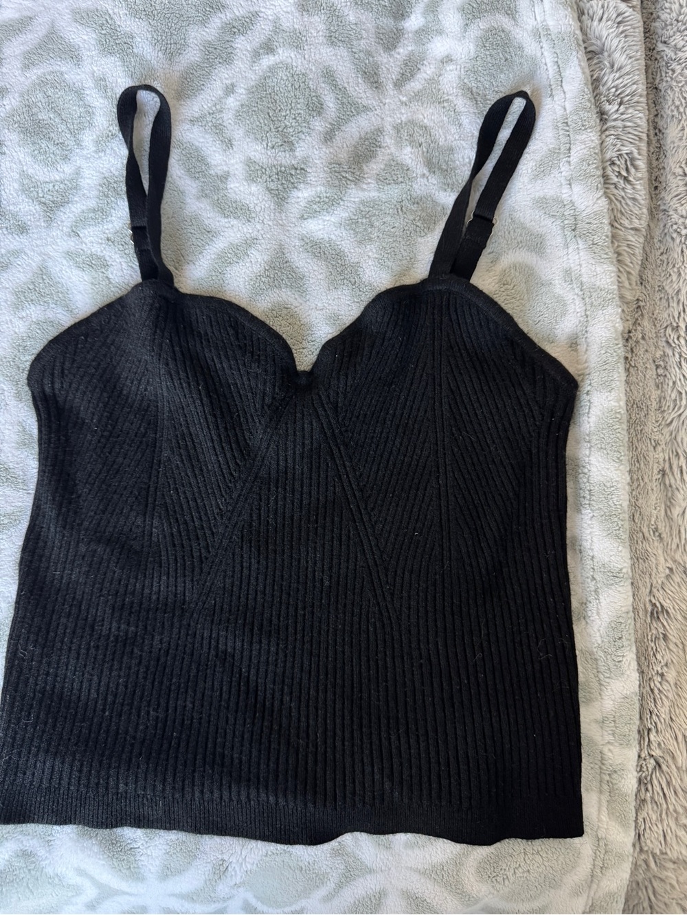 wild fable Black Ribbed V-Panel Cami